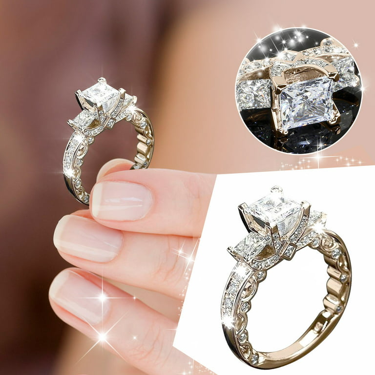 Diamond Ring Popular Exquisite Ring Simple Fashion Jewelry Popular  Accessories Anxiety Ring for Girls 10-12 Rings Size 9 Rings Thick Rings  Women Ring with A plus Size Rings for Women Size 11 12 