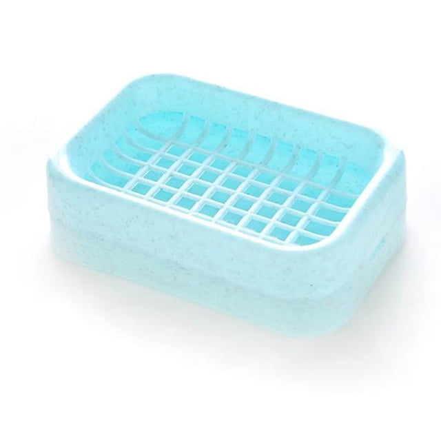 Jabonera de plástico BuyWeek Doble para baño 12,5 x 9 x 3,8 cm