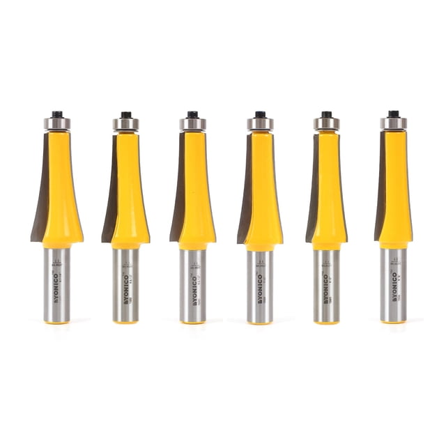 Yonico Guitar Finger Board Radiusing Router Bit Set 6 Bit 1/2-Inch Shank 13601