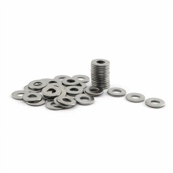 Pzrt 40Pcs M5 304 Stainless Steel Flat Washer Adjustment Hardware Fitting Accessories Metal Gasket For Bolts & Screws