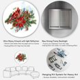 thumbnail image 5 of Designart 'Christmas Red Cardinal Bird and Poinsettia' Traditional Circle Metal Wall Art 36x36 - Disc of 36, 5 of 5