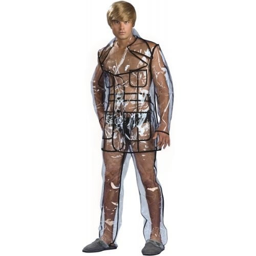 World Record Guinness Book canal meat Rubies Mens BRUNO Clear Plastic Suit Halloween Costume XL - Walmart.com