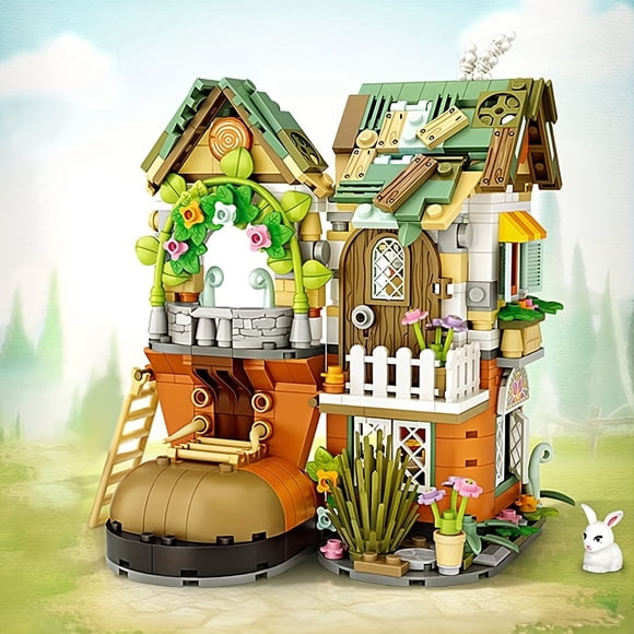 World Architecture Dwarf Hut Shoe House Ladder Garden Mini Blocks Bricks Building Toy For Adult Christmas Gift Home Decor