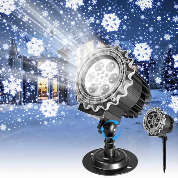 3D Snowflake Pattern Christmas Projector Lights Outdoor,Waterproof,Highlight Led,Great Coverage,Holiday Snowfall Projector Decorations for Outside Yard House