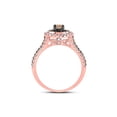 thumbnail image 3 of FB Jewels 14kt Rose Gold Womens Round Brown Diamond Halo Bridal Wedding Engagement Ring 1.00 Cttw, 3 of 4
