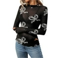 thumbnail image 2 of JIUWEN Women's Basic Long Sleeves Mesh Sheer Tops-White-L,Sheer Tops for Women,Long Sleeve Mesh Tops for Women, 2 of 6