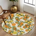 thumbnail image 2 of Round Rug 5Ft Washable Non-Slip, Orange Lemons Circle Area Rugs for Living Room Bedroom, Summer Botanical Farmhouse Vintage Art Rustic Indoor Floor Mats Carpet Runner for Home Decor Aesthetic, 2 of 8