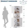 thumbnail image 2 of 64.6" Farmhouse Corner Cabinet with LED Light, Tall Bathroom Cabinet with 4 Barn Doors and 5 Tier Shelves, Freestanding Corner Bar Cabinet with USB Ports & Outlets for Living Room, Kitchen, Bar, 2 of 8