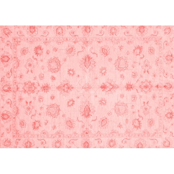 Ahgly Company Machine Washable Indoor Rectangle Oriental Red Traditional Area Rugs, 6' x 9'