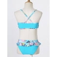 thumbnail image 4 of YONGHS Kids Girls Bikini Suit Swimwear Spaghetti Straps Vest Top with Bottom Set  2-10 Blue 10, 4 of 6