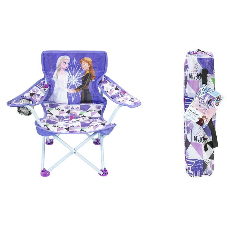 Disney Frozen Anna and Elsa Kids Camping Fold N Go Chair with