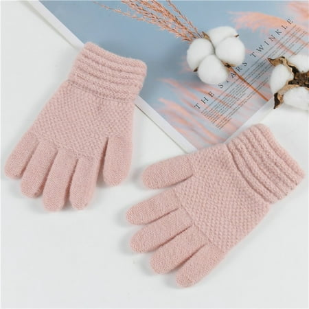 

〖TOTO〗Baby Care Kids Baby Girls Boys Winter Warm Solid Knitted Flip Finger Mittens Gloves