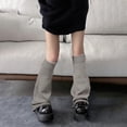 thumbnail image 2 of Fgnfyis Durable Stockings for Home and Leisure Comfortable Slim Fit for Winter Versatile Accessories Women's Knitted Leg Warmers Grey, 2 of 5