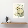 thumbnail image 2 of Labrador Retriever Dog Lying in Field Modern Linocut Illustration Large Wall Art Poster Print Thick Paper 18X24 Inch, 2 of 5