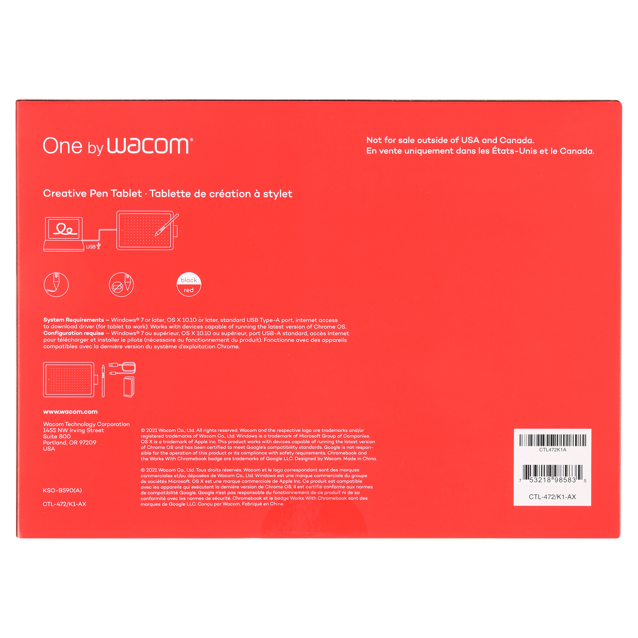 Wacom CTL472K1A Graphics Drawing Tablet, Pink