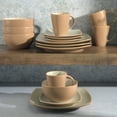 thumbnail image 5 of Gibson Home Soho Lounge Square Stoneware 16 Piece Dinnerware Set, Sand, 5 of 12