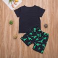 thumbnail image 5 of Summer Toddler Kids Boy Dinosaur Pattern Shirt+Short Pants Trouser Clothing Set, 5 of 7
