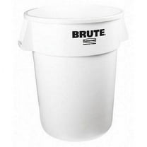 Rubbermaid Commercial 44 gal Round Trash Can, White, 24 in Dia, Open Top, Polyethylene