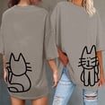 thumbnail image 2 of Bibifish Womens Oversized T-Shirts Crew Neck Short Sleeve Cute Cat Print Graphic Tshirt Casual Outings Holiday Weekend Daily Wear Tees, 2 of 4