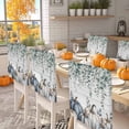 thumbnail image 2 of Thanksgiving Watercolor Chair Covers Set of 1 Autumn Blue Pumpkin Leaves Wood Grain Chair Back Covers Stretch Removable Washable Slipcovers Protector for Dining Room Kitchen Party Decor, 2 of 5
