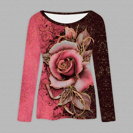 

Aayomet Blouses For Women Women s Crewneck Shirts Causal Long Sleeve Slim Fit Underscrub Winter Basic Tee Tops RD2 S