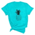 thumbnail image 3 of MHFRRA Camiseta de Manga Corta con Estampado de Cristal de Colores para Mujer, Informal, de Moda de Verano Verde Menta, 3 of 3