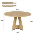 thumbnail image 4 of Dining Tables 47" Round Dining Table for 4-7 People, Modern Wood Kitchen Table with Sturdy Metal Base, Large Round Dinner Table for Dining Room, Easy Assembly,Modern Dining Tables, 4 of 7