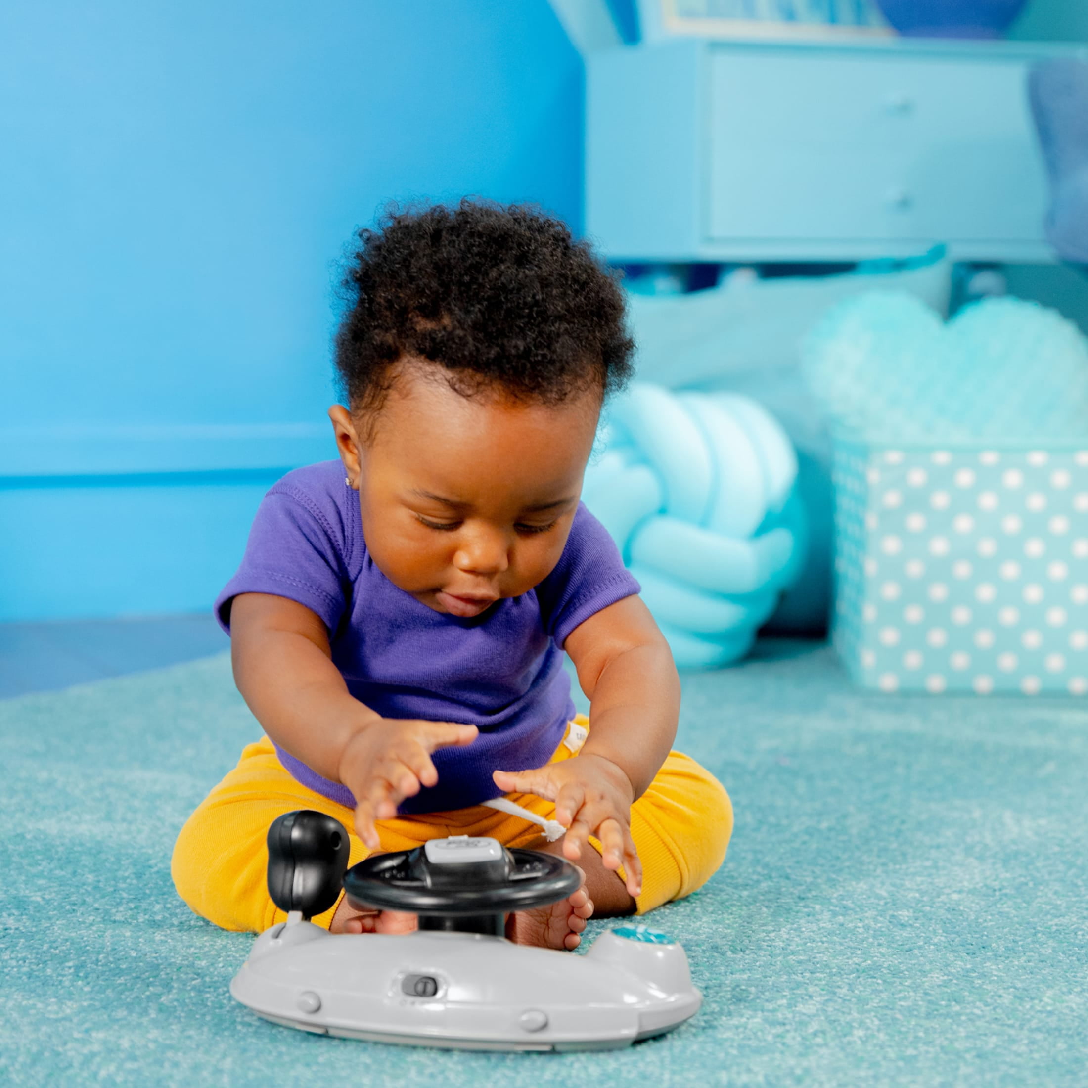 Bright Starts Ford F-150 4-in-1 Infant Baby Walker with Removable Steering Wheel, Black