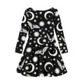 thumbnail image 2 of Suhoaziia Long Skirts for Child Girls with Designs Size 9-10 Years Bat Star Moon Print Swing Skirt Comfortable Durable Jumpskirt Winter Wedding Guest Playwear with Sleeves, 2 of 6