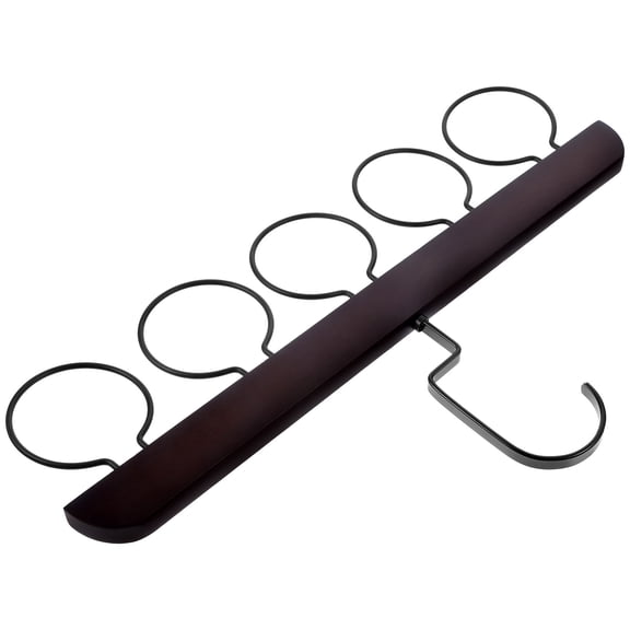 KALLORY Multifunctional Black Wooden Tie Belt Scarf Organizer for Men Women Home Use 1Pack