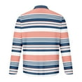 thumbnail image 6 of Mens Shirts Long Sleeve Shirts for Men 2025 Fall Trendy Color Block Striped T-Shirt Lightweight Button V-Neck Henley Shirts, 6 of 7