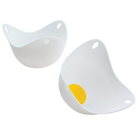 

Silicone Poach Pod - Set of 2 - Heat Resistant Floating Egg Poaching Cups for Perfectly Poached Eggs without the Mess BPA Free Non-stick Silicone - White