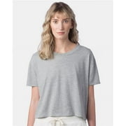 Alternative B31412597 Women Cotton Jersey CVC Go-To Headliner Crop T-Shirt, Dark Heather Grey - 2XL