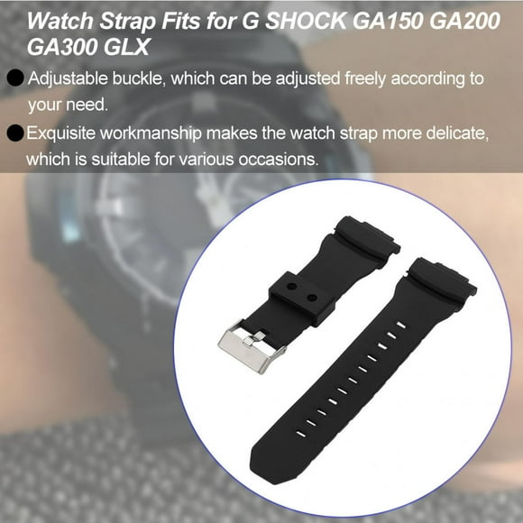 ANGGREK Black Watch Band Strap, Watch Bands, G SHOCK GA200 For G SHOCK GA150