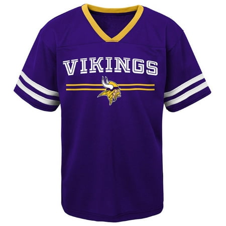 Youth Mesh Jersey Shirt - Toddler Purple Minnesota Vikings Mesh Jersey V-Neck T-Shirt