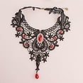 thumbnail image 2 of Elegant Gothic Black Lace Choker Necklace with Red Gemstones Victorian Vintage Style Statement Jewelry for Women, 2 of 5