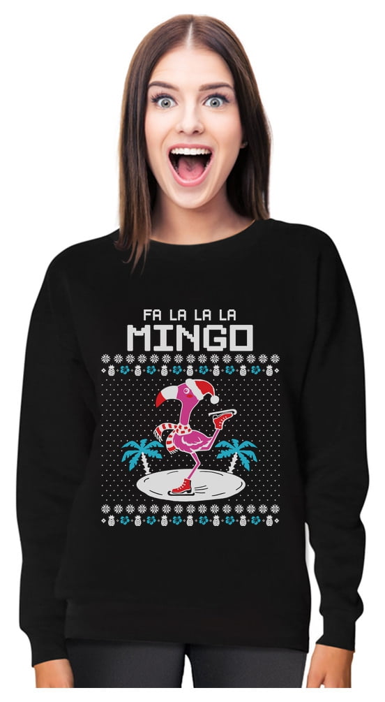 flamingo christmas sweater walmart