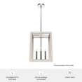 thumbnail image 7 of Hunter - Squire Manor 4-light Chrome, Medium Size Pendant Light, Dimmable, Modern Style, Rectangle Shaped, for Bedrooms, Dining, Living Rooms - 19480, 7 of 7