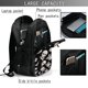 thumbnail image 4 of Balery black white Skull bone Mochila con carga USB para hombre y mujer - Mochila impermeable y antirrobo para laptop con puerto USB para viajes, trabajo, 4 of 7