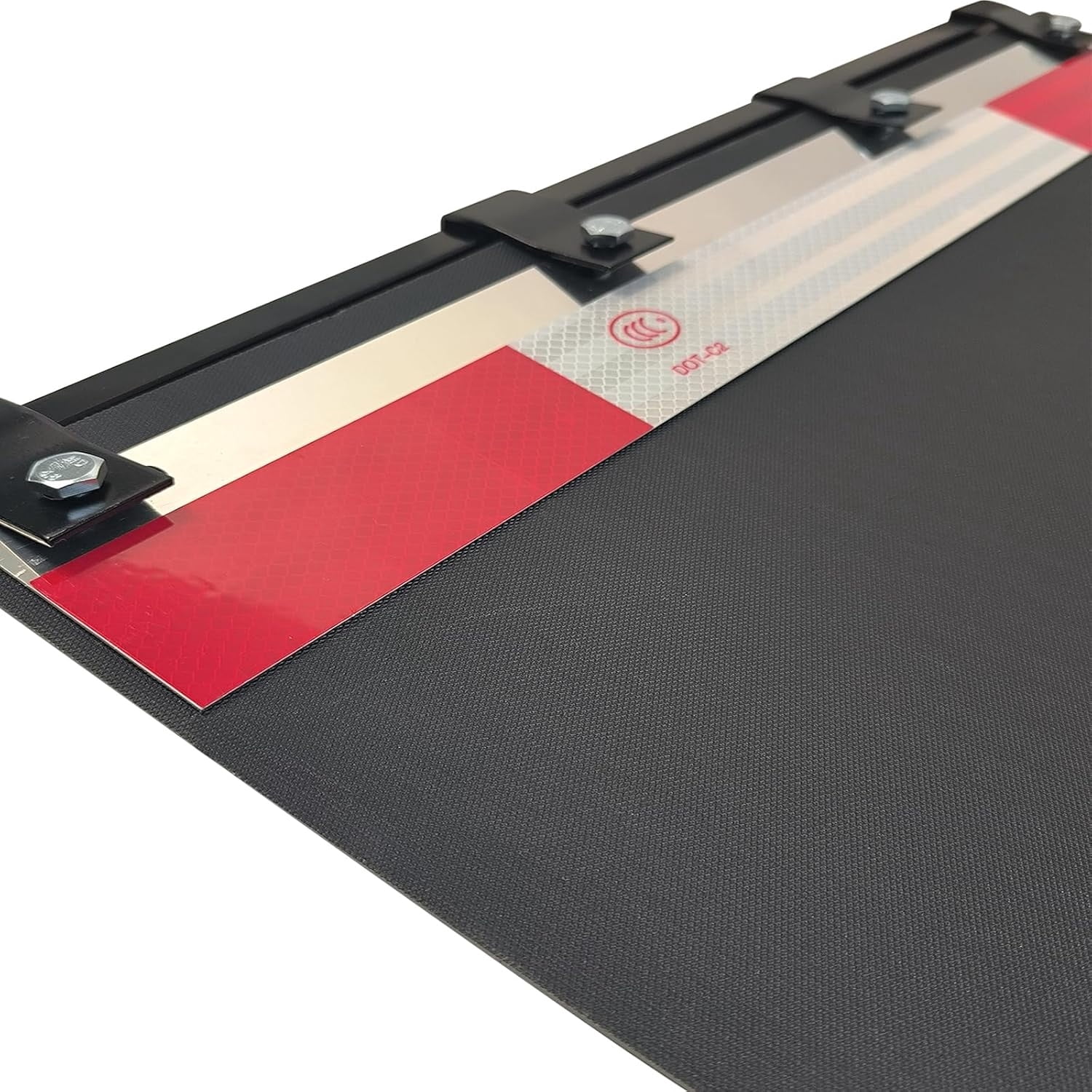24"x24" Black Polymer Mud Flaps and 24"x3" Mud Flap Reflector Reflective Tape Fit for Semi Trucks Trailers, 2 Pack