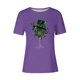 thumbnail image 3 of Mujeres Manga Corta de Verano Tops Impreso Sudadera Casual, Cuello Redondo Blusa Ligera para la Primavera Y el Verano, 3 of 4