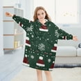 thumbnail image 5 of FORMRS Wearable Blanket Hoodie with Sleeves for Kids Cozy Flannel Sweatshirt, Christmas Santa Hats, 5 of 7