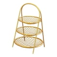 thumbnail image 3 of Cesta de frutas elegante, práctica y decorativa sobre soporte, ideal para una encimera. Oro 3 niveles, 3 of 9