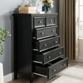 thumbnail image 4 of Aukfa 6 Drawer Tall Dresser Chest of Drawers Storage Cabinet for Bedroom Living Room,Black, 4 of 8
