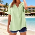 thumbnail image 4 of Womens 3/4 Sleeve Tops and Blouses Womens Linen Tunic Tops Linen Tops for Women Peasant Tops for Women Women's Gauze Tops Business Casual Outfits Vintage Tunic Green 4XL, 4 of 9