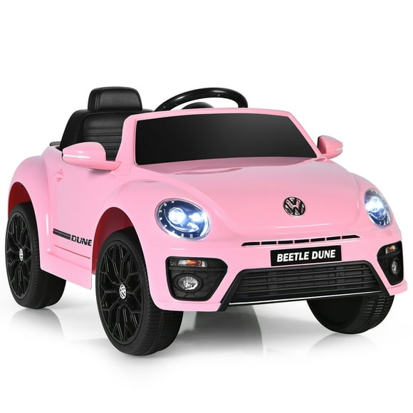 Costway 12V Kids Ride On Car Licensed Volkswagen Beetle w/ Remote Control & Music Pink