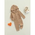 thumbnail image 3 of xiaxaixu Baby Hooded Romper, Warm Long Sleeve Button Down Pocket Jumpsuit, 3 of 9