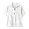 thumbnail image 7 of Endives Women's Linen Shirt Short Sleeve Shirt Collared Blouse for Women Casual Button Down Shirt Beach Vacation Outfits Hawaiian Shirt for Women White M, 7 of 7