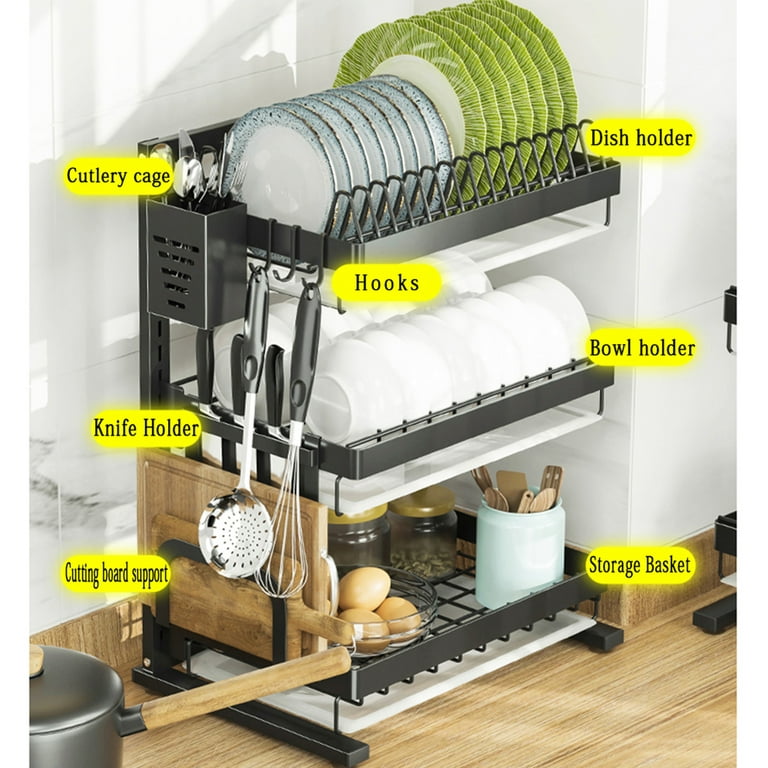 Dish Drainer with Knife Holder, Home Storage & Organization