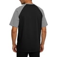 Bosfbaoi Plus Size T Shirts For Men Raglan Sleeve T-Shirt Color Block ...